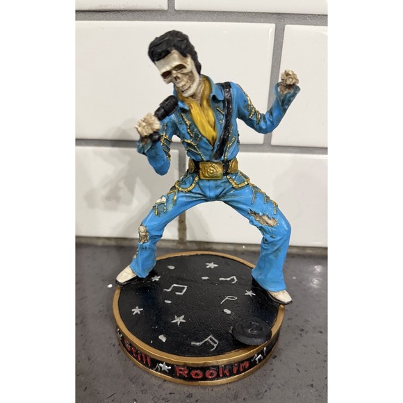 Other - Elvis Skeleton Skull STILL ROCKIN" The King Figurine Figure Halloween *READ*